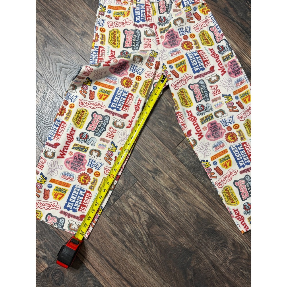 Wrangler Wide Barrel Jeans Womens 29 Graphic Print High Rise Retro Multi Color - Picture 3 of 7